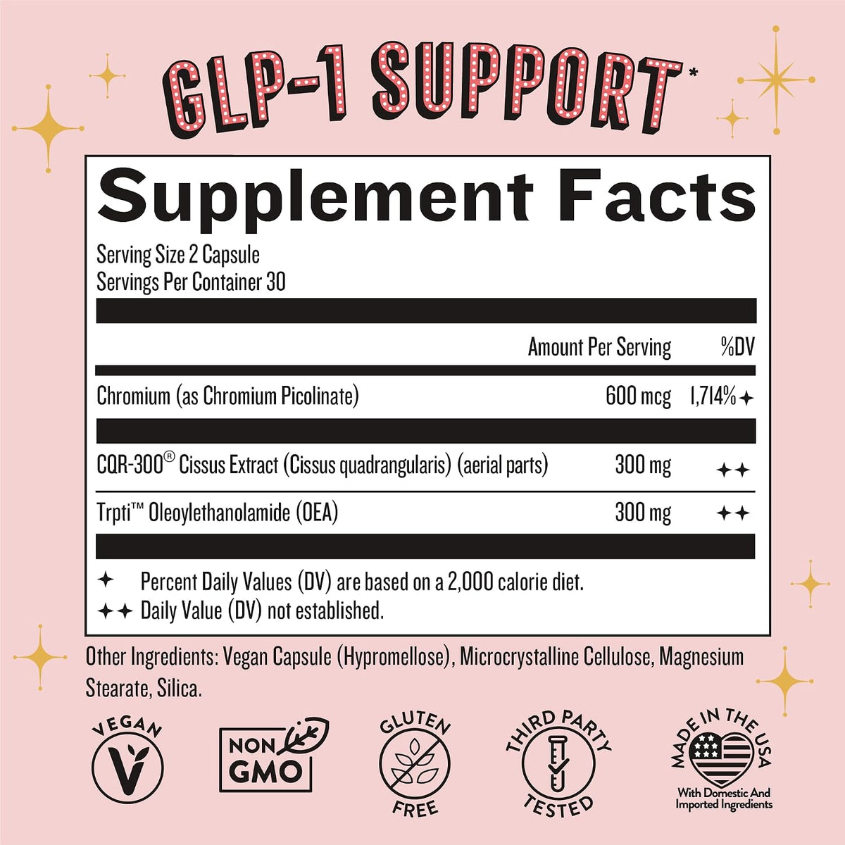 Legendairy Milk GLP-1 capsule container highlighting appetite control ingredients