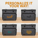 Tidify dog luggage interior with food containers and bowls