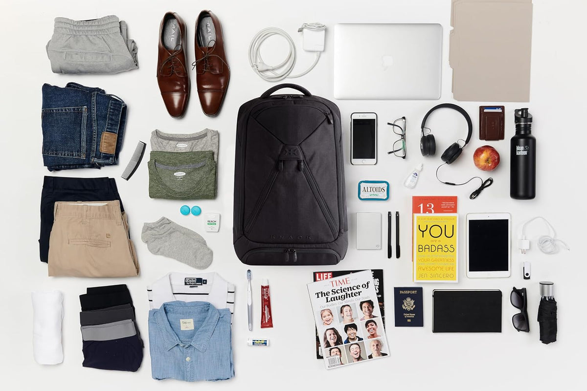 Knack Pack minimalist black daypack lifestyle view