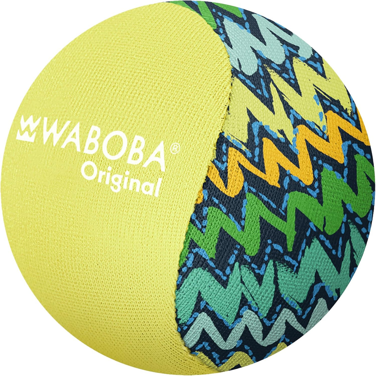 Waboba Original Water Bouncing Ball front view in neon abstract pattern