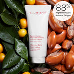 Clarins body lotion texture and smooth application demonstration