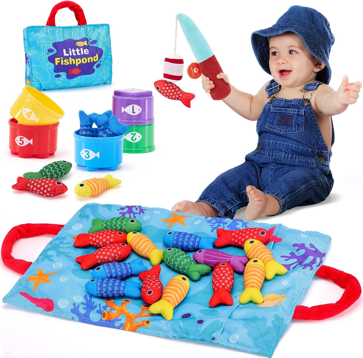 Hahaland Montessori 10 in 1 fishing game set front view