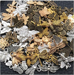 WOCRAFT 100pcs Flowers Charms for Jewelry Making Assorted Jewelry Bangle Bracelet Charms Wholesale Mixed Bulk Metal Earring Charms for DIY Necklace Keychain Craft Supplies (SN880) - Image 12