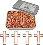 HiQin cross paper clips front view in tin box