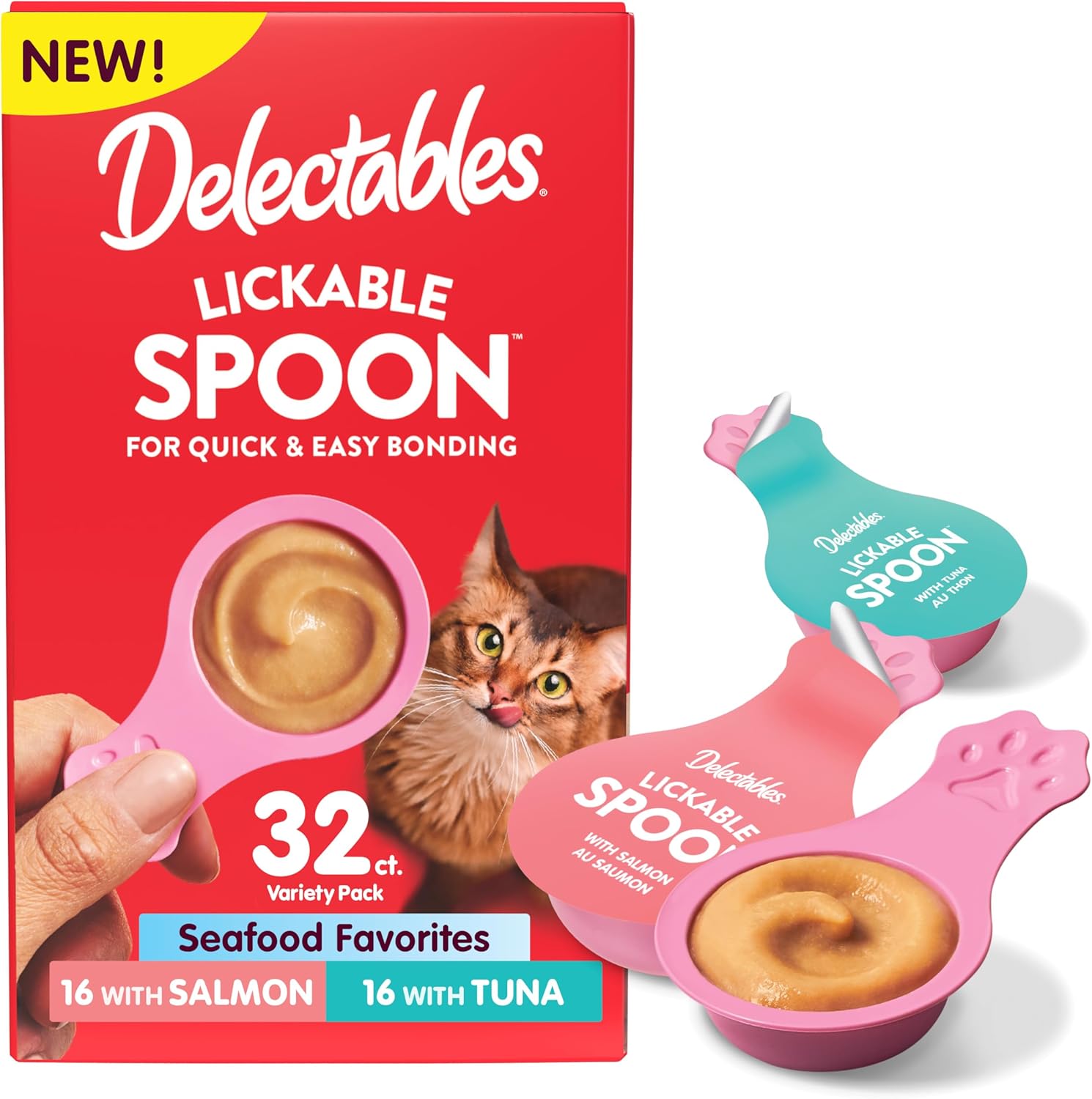 Delectables Lickable Spoon cat treats variety pack front view