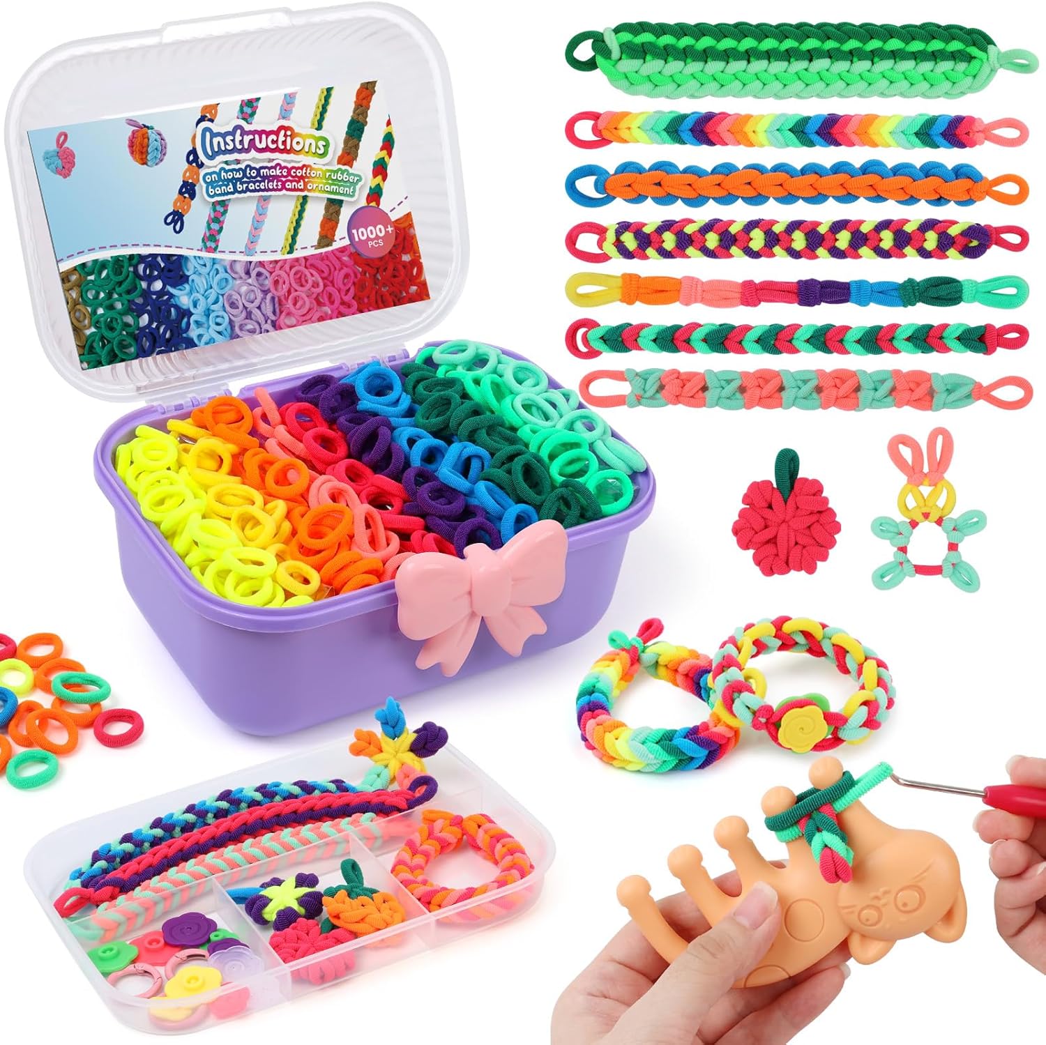 IQBOX bracelet making kit front view of purple storage packaging box