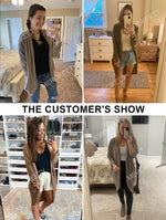MEROKEETY dolman sleeve cardigan relaxed fit detail
