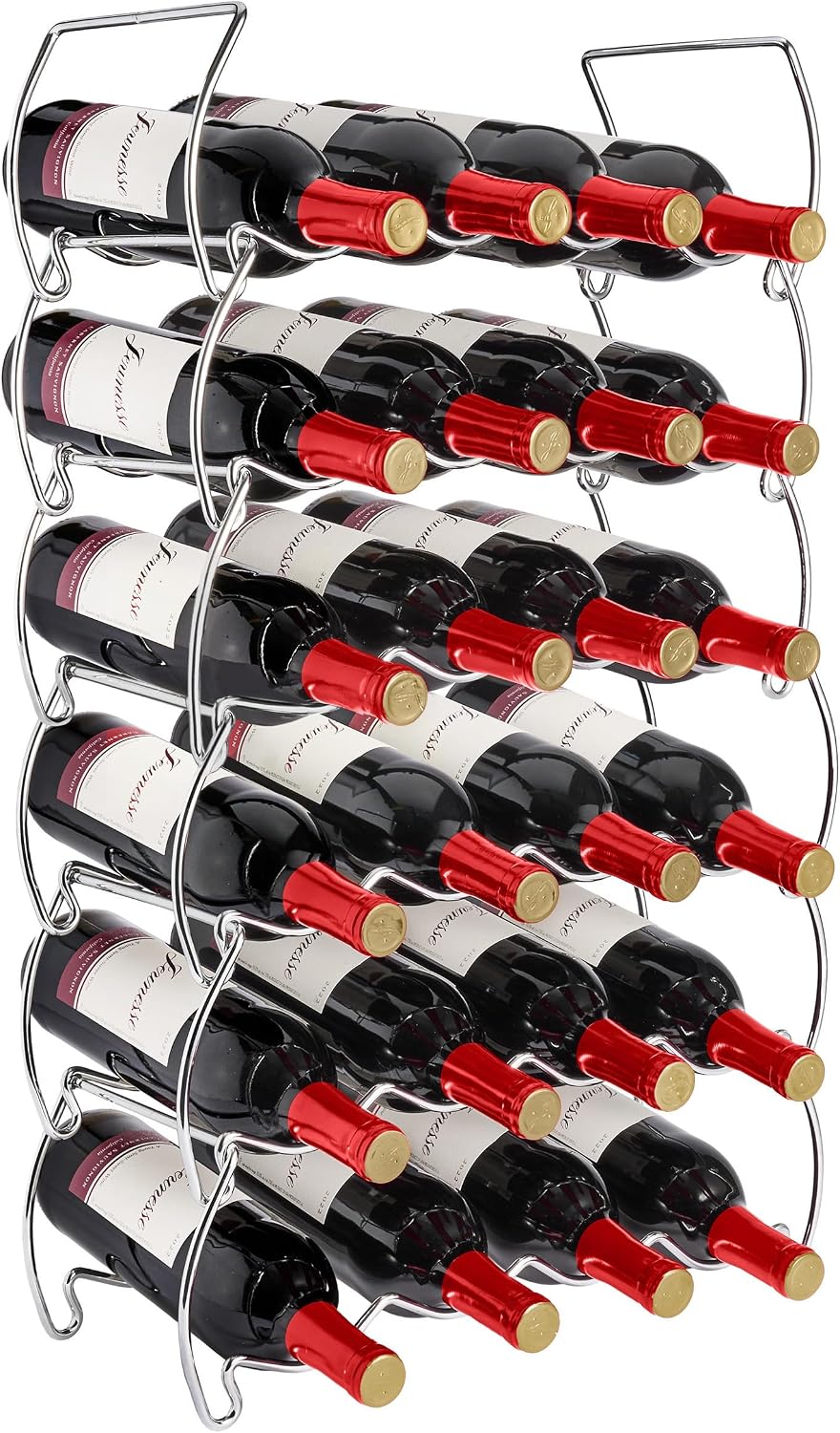 Sorbus Metal Wine Racks Countertop - 3 Tier Stackable Wine Rack - Bottle Rack Holds 12 Wine Bottles for Home, Bar, or Wine Cellar, Free-Standing Wine Rack for Inside Cabinet Wine Storage (Silver) - Image 12