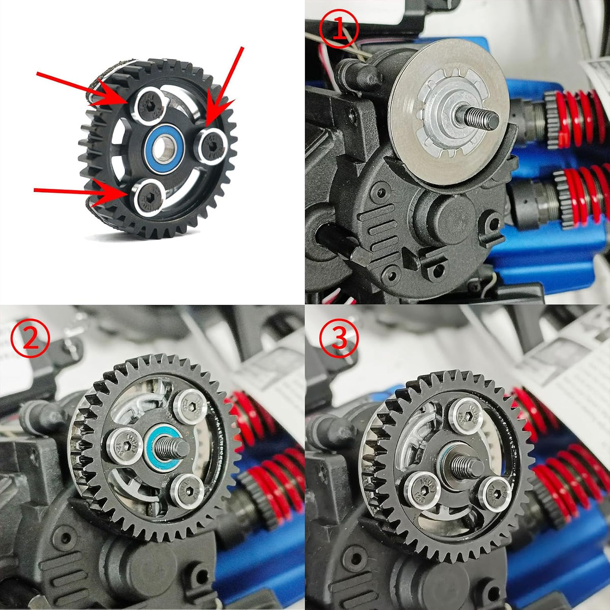 Traxxas Revo compatible spur gear with mounting hardware included