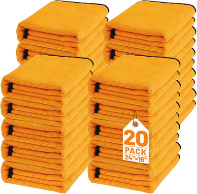 20 Pack Microfiber Car Drying Towel, 15.7 x 23.6 Inch Car Microfiber Cleaning Towels Bulk, Lint-Free, Quick Drying, Dual-Sided Detailing Buffing Polishing Waxing Soft Towels for SUV, Truck and Boats - Image 1