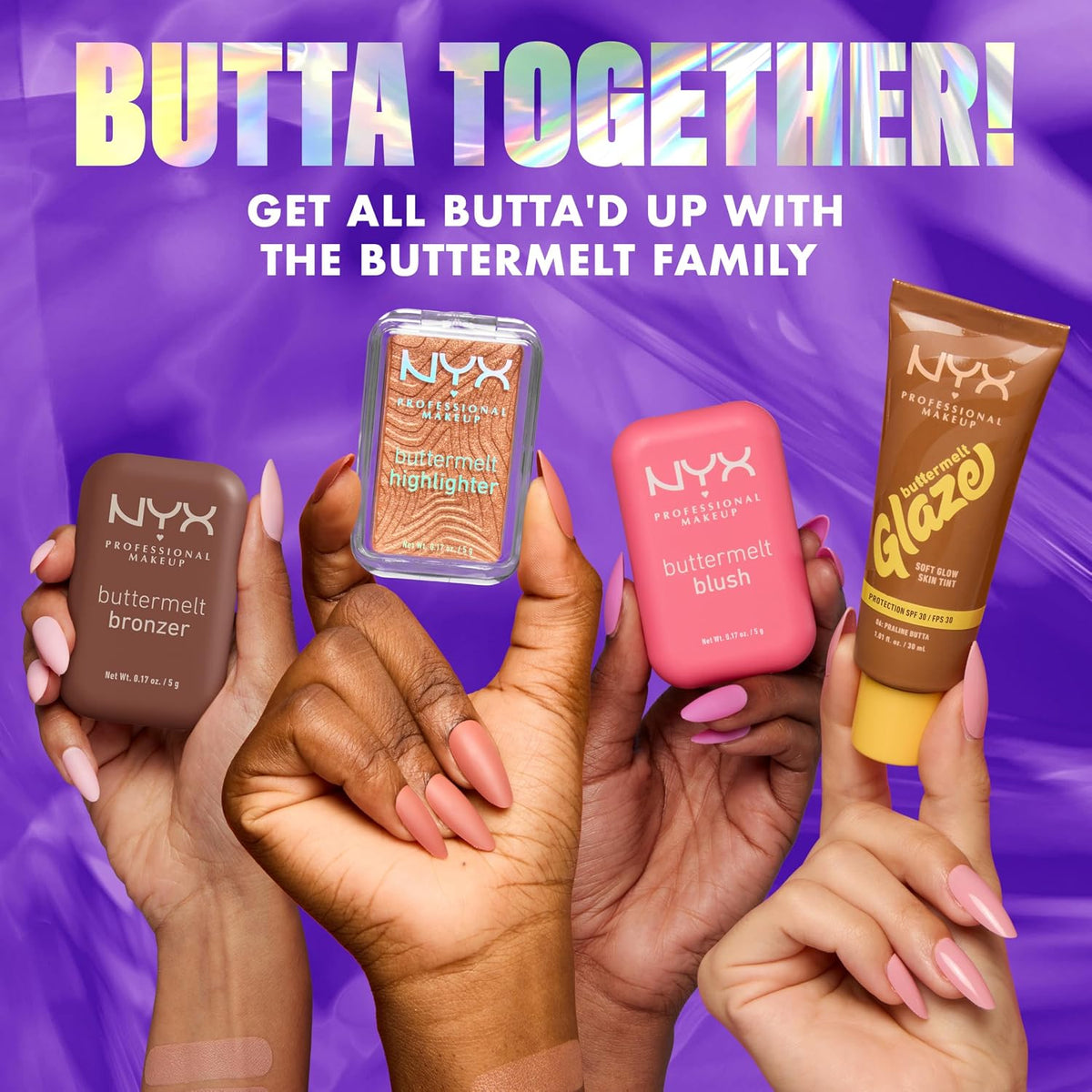 NYX PROFESSIONAL MAKEUP Buttermelt Highlighter, Powder Highlighter Makeup, With Up to 12H Wear and High Impact Glow - 10 Glaze It Butta (Light Bronze) | Creamy melting texture, 12h non-transfer hold, holographic iridescent finish, vegan formula - Image 10