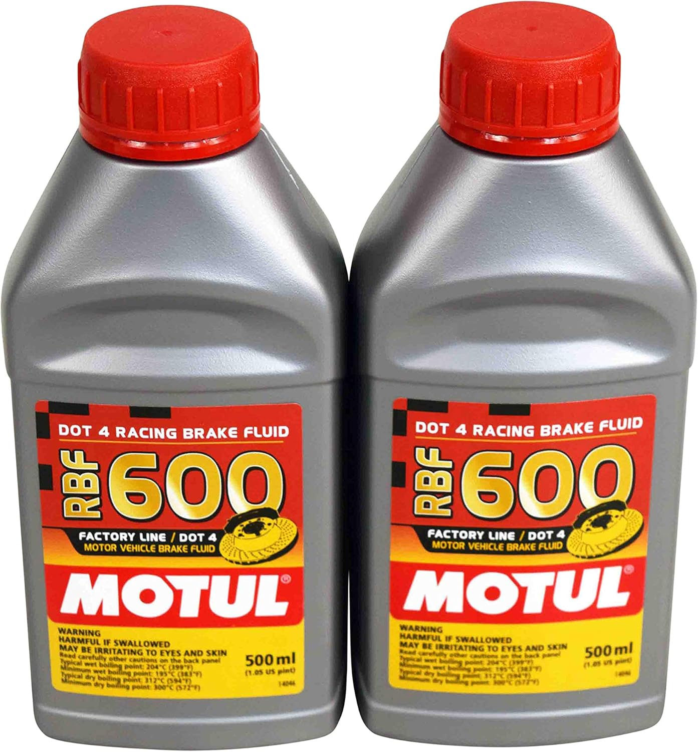Motul RBF 600 Factory Line synthetic racing brake fluid twin pack front view