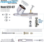 Master Airbrush kit accessories including 6-foot braided air hose and quick disconnect coupler