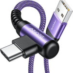AINOPE USB C Cord 3.1A Fast Charge, [2-Pack, 6.6ft] Type C Charging Cable Right Angle, Resistant Nylon Braided USB-A to USB-C Charge Compatible Galaxy S10 S9 S8 Plus S21, V30,V20,G6, Type C Charger - Image 13