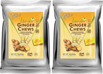 Open bag showing chewy lemon ginger candies ideal for travel stomach comfort