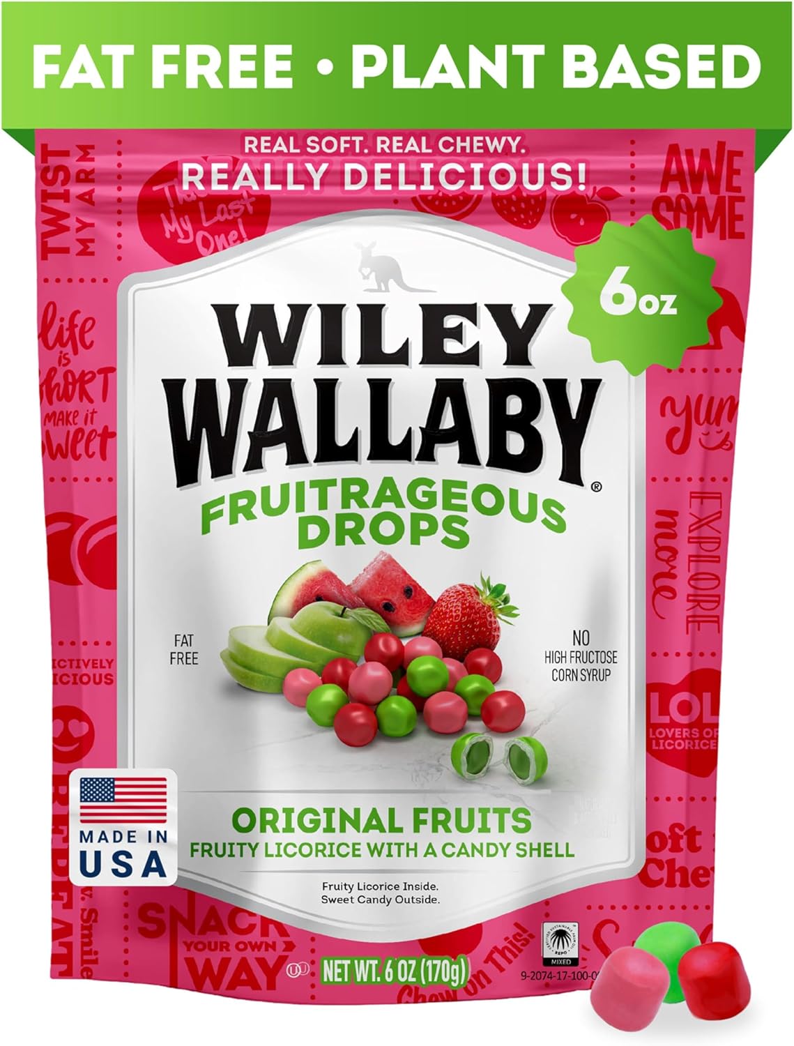 Wiley Wallaby Licorice Candy Drops | Sourrageous and Fruitrageous Drops | 6 Ounce | 2 Pack - Image 11