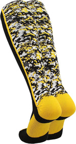 TCK athletic sports socks black and gold side profile
