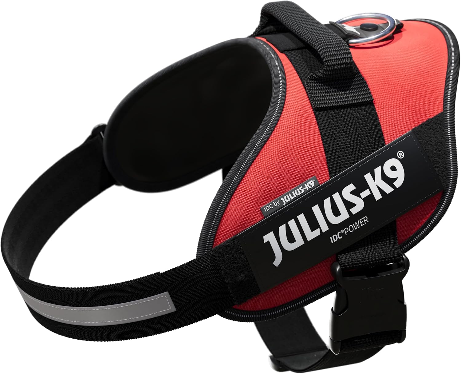 Julius-K9 IDC Powerharness dog harness front view in red color