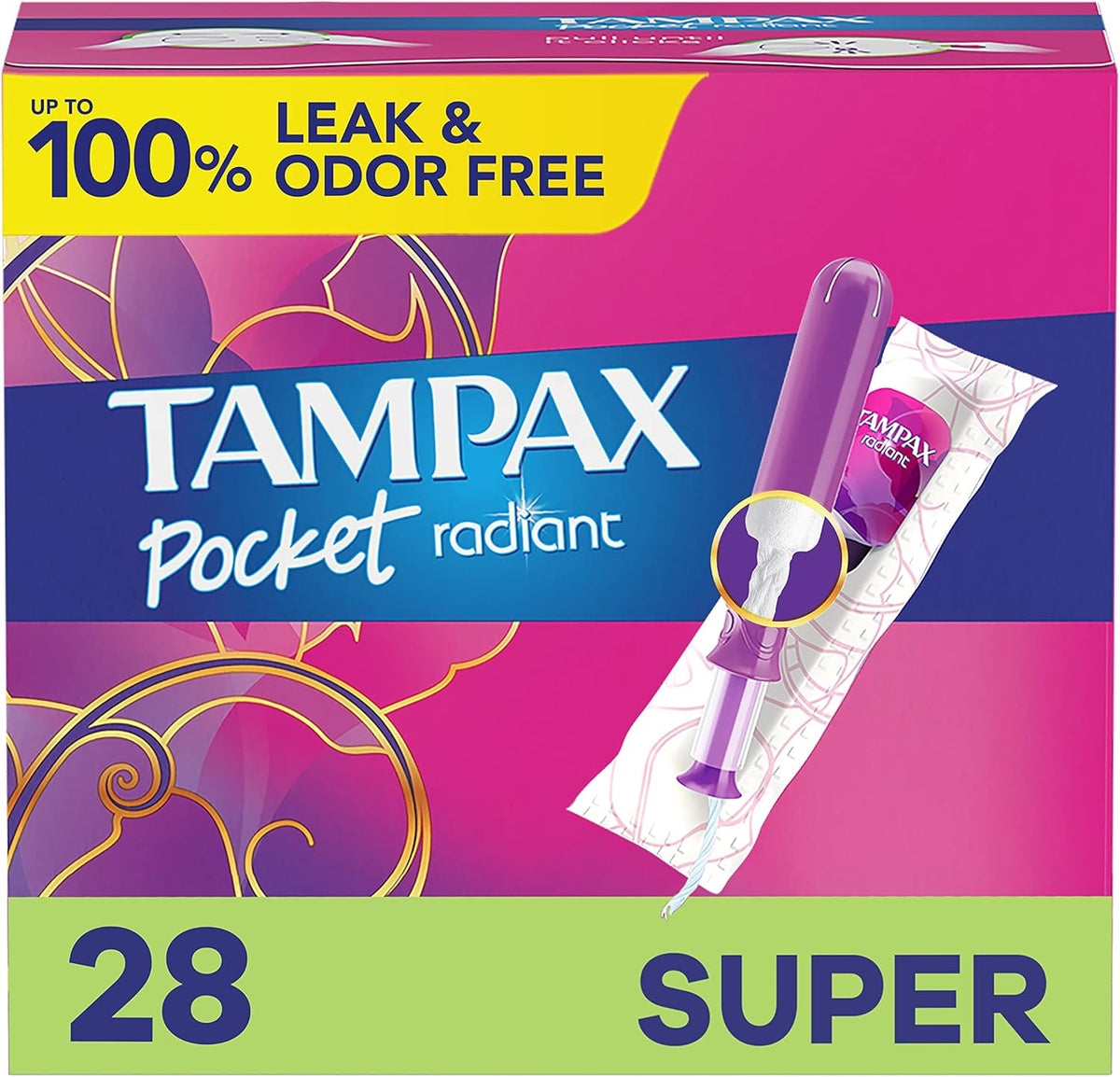 Tampax Compact Radiant Super Absorbency 84  front box view