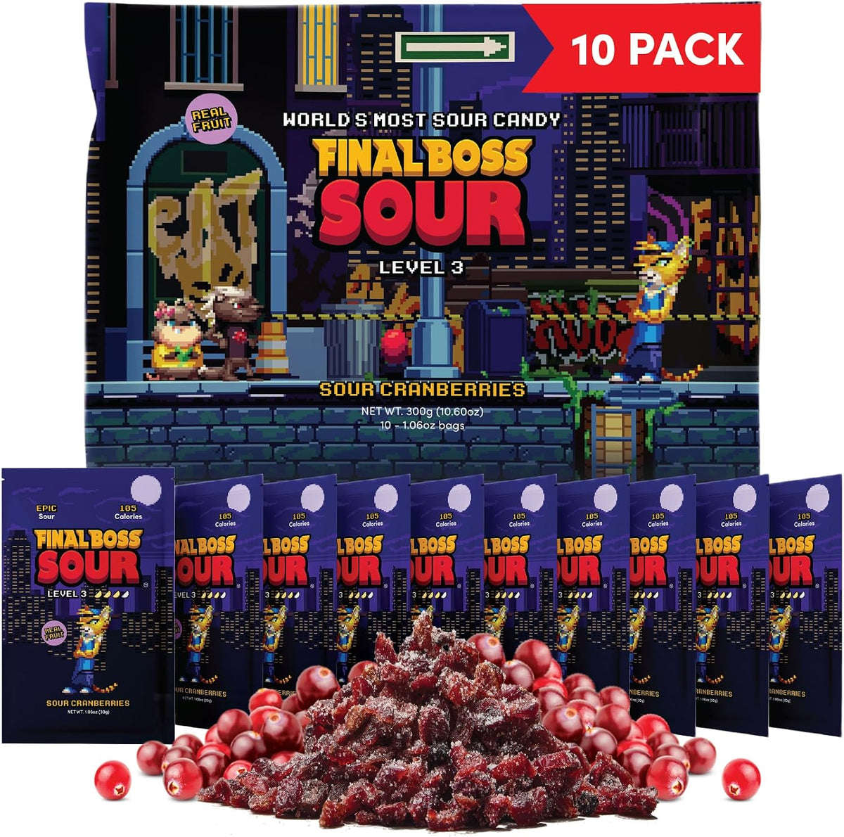 Final Boss Sour Candy | Level 4, Green Apple, 1 Pack - Made with Real Dried Fruit, No Artificial Colors, No Artificial Fruit Flavors, Low Calorie Snack for Kids, Teens, Adults, Lunch Boxes - Image 12