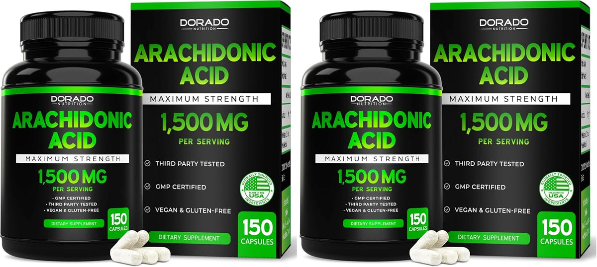 Arachidonic Acid Supplement 1500mg (150 Capsules) - Muscle and Strength Supplement for Muscle Mass & Recovery for Men & Women - Gluten Free & Non-GMO - 3rd Party Tested - (150 Capsules) - Image 9