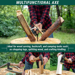 BeaverCraft AX6 wood carving hatchet showing long-bearded carbon steel blade