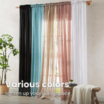 Melodieux Blush Pink Sheer Curtains 96 Inches Long for Living Room Elegant Cotton Linen Bedroom Window Sheer Drapes, Natural Rustic Rod Pocket Light Filtering Curtains, 52" W x 96" L, 2 Panels - Image 9