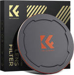 K&F Concept 82mm thread and magnetic lens filter cap front view displaying premium metal finish