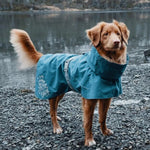 Hurtta Monsoon Dog Raincoat side profile showing reflective piping