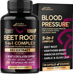 Beet Root Capsules - Healthy Blood Pressure Support Supplement** - 240 Caps | Beet Root for Heart & Circulation Support for Men & Women - with Hawthorn Berry, Hibiscus & Garlic - Nitric Oxide for Energy - Image 9