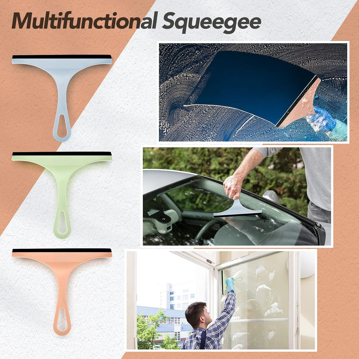 Side profile of the Didaey glass wiper highlighting the comfortable curved handle design.