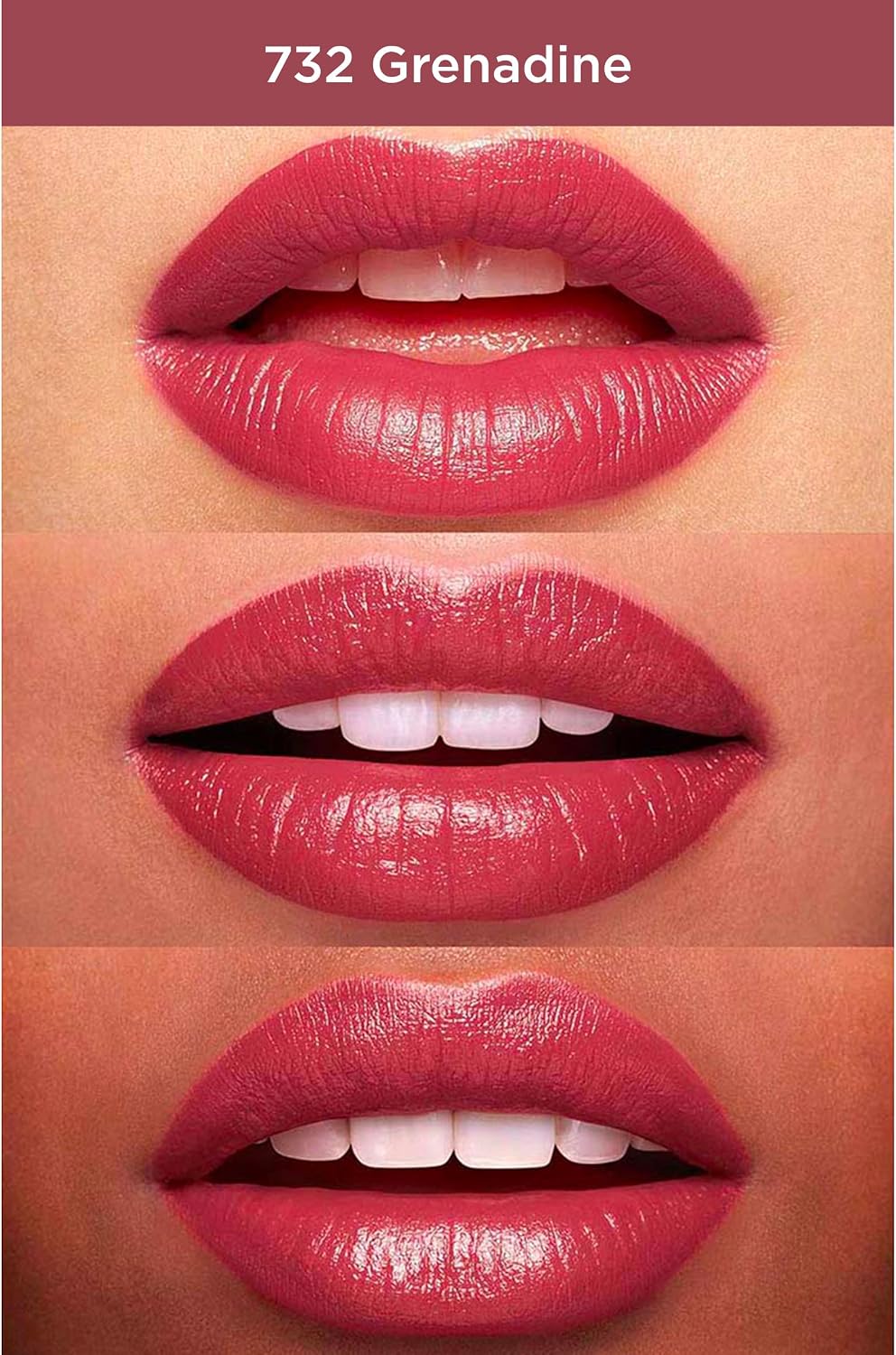 Clarins Joli Rouge Lipstick shade 732 Grenadine bullet closeup