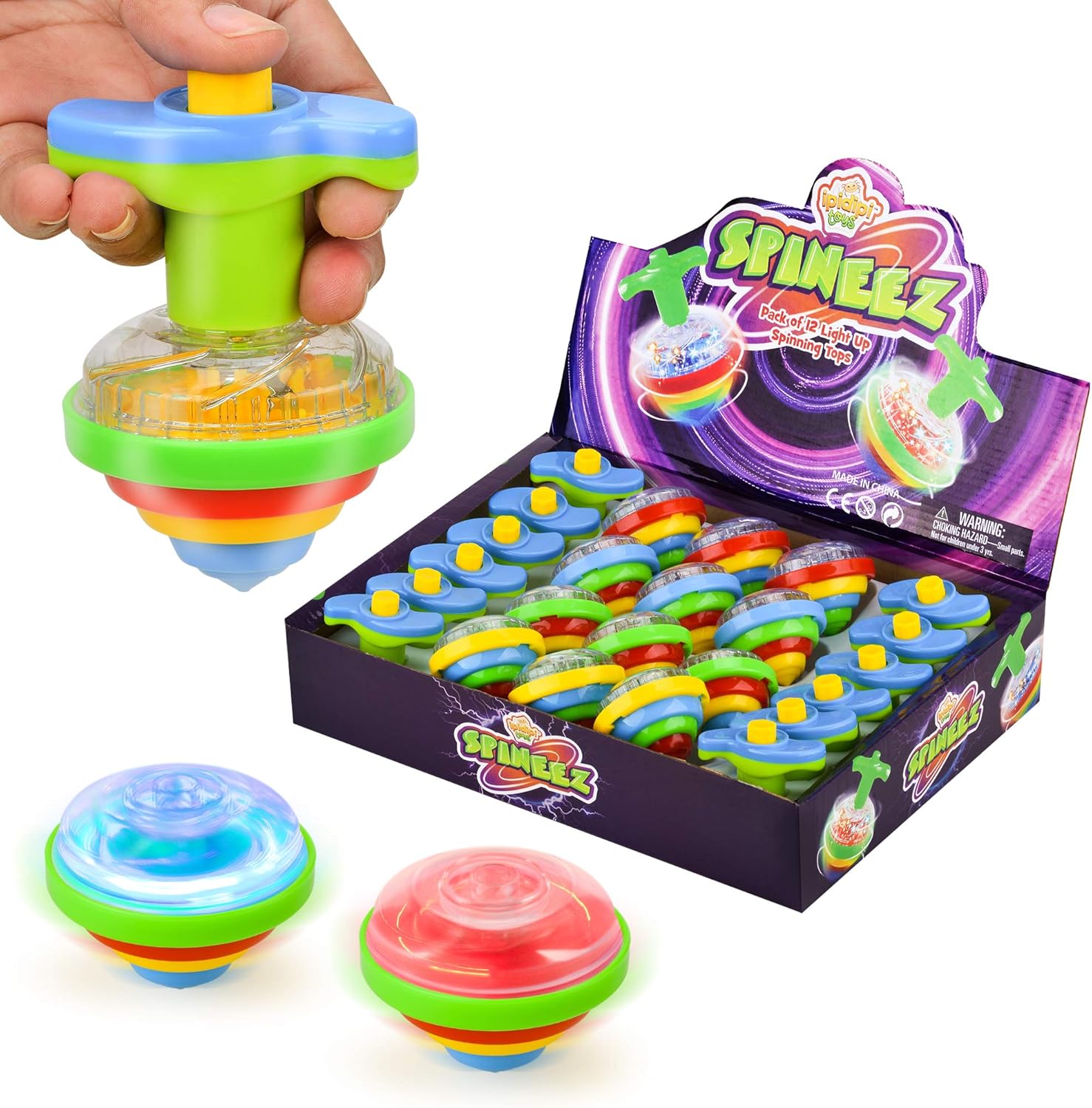 Ipidipi Toys Spineez LED spinning tops set front view