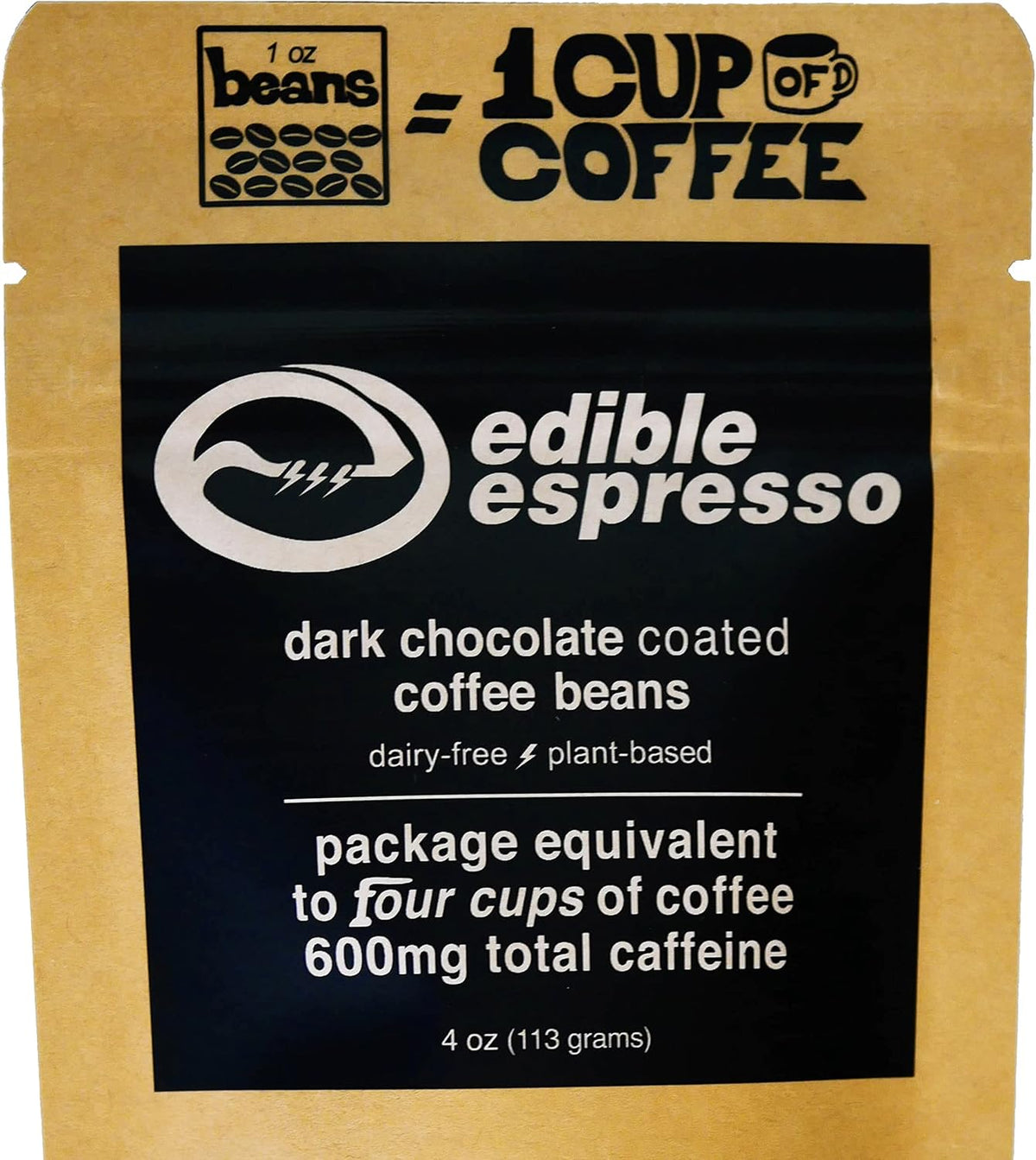 Edible Espresso - Dark Chocolate Covered Coffee Beans 150mg caffeine = one cup of coffee! Plant-based, Dairy-Free Natural Energy. (3 pack x 1oz) - Image 10