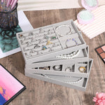 LLOUSSAK jewelry storage organizer highlighting soft velvet lining texture.