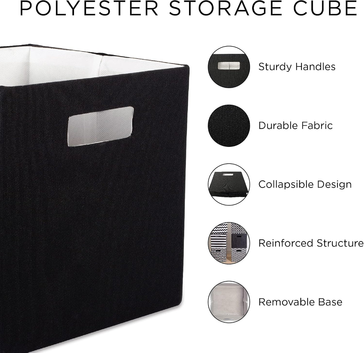 DII Poly-Cube Storage Collection Hard Sided, Collapsible Solid, Small, Teal - Image 11