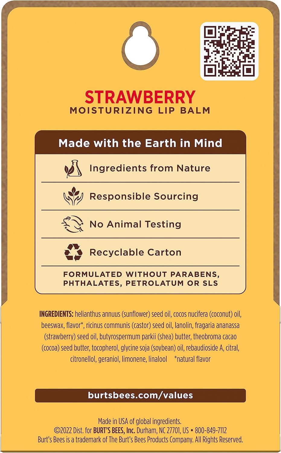 Burt's Bees Lip Balm - Strawberry, Lip Moisturizer With Responsibly Sourced Beeswax, Tint-Free, Natural Origin Conditioning Treatment, 2 Tubes, 0.15 oz. - Image 10