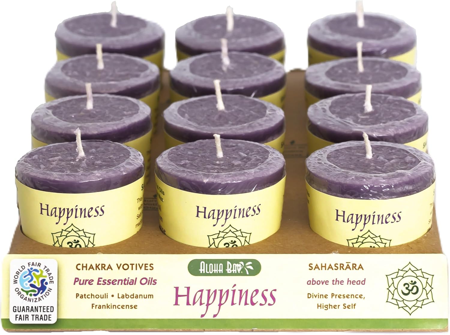 Aloha Bay chakra votive candle happiness front view scented