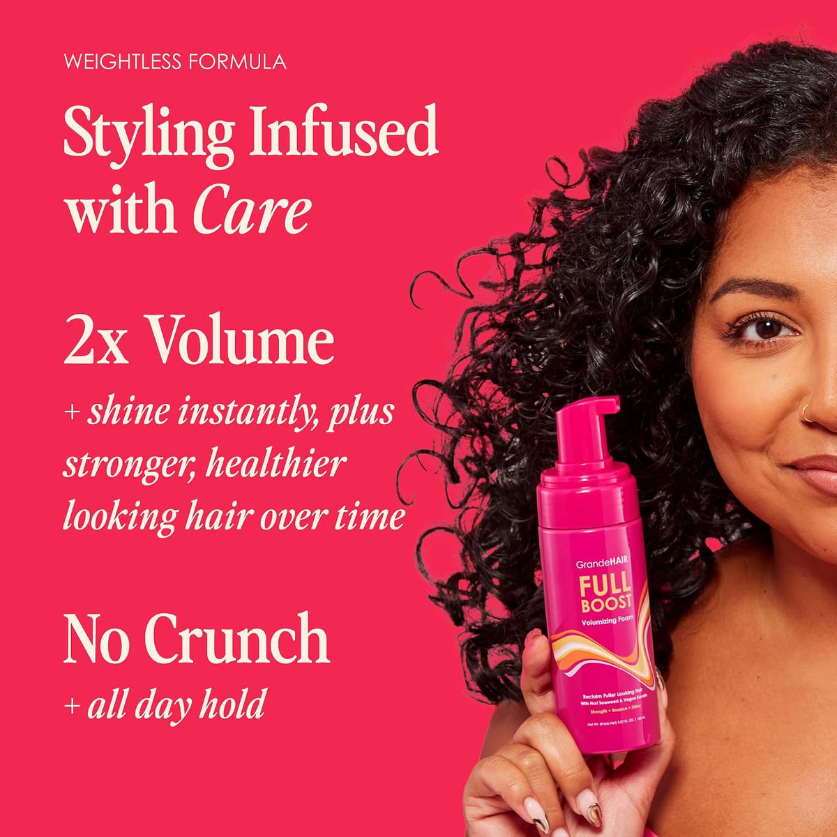 Grande Cosmetics volumizing hair mousse product texture swatch