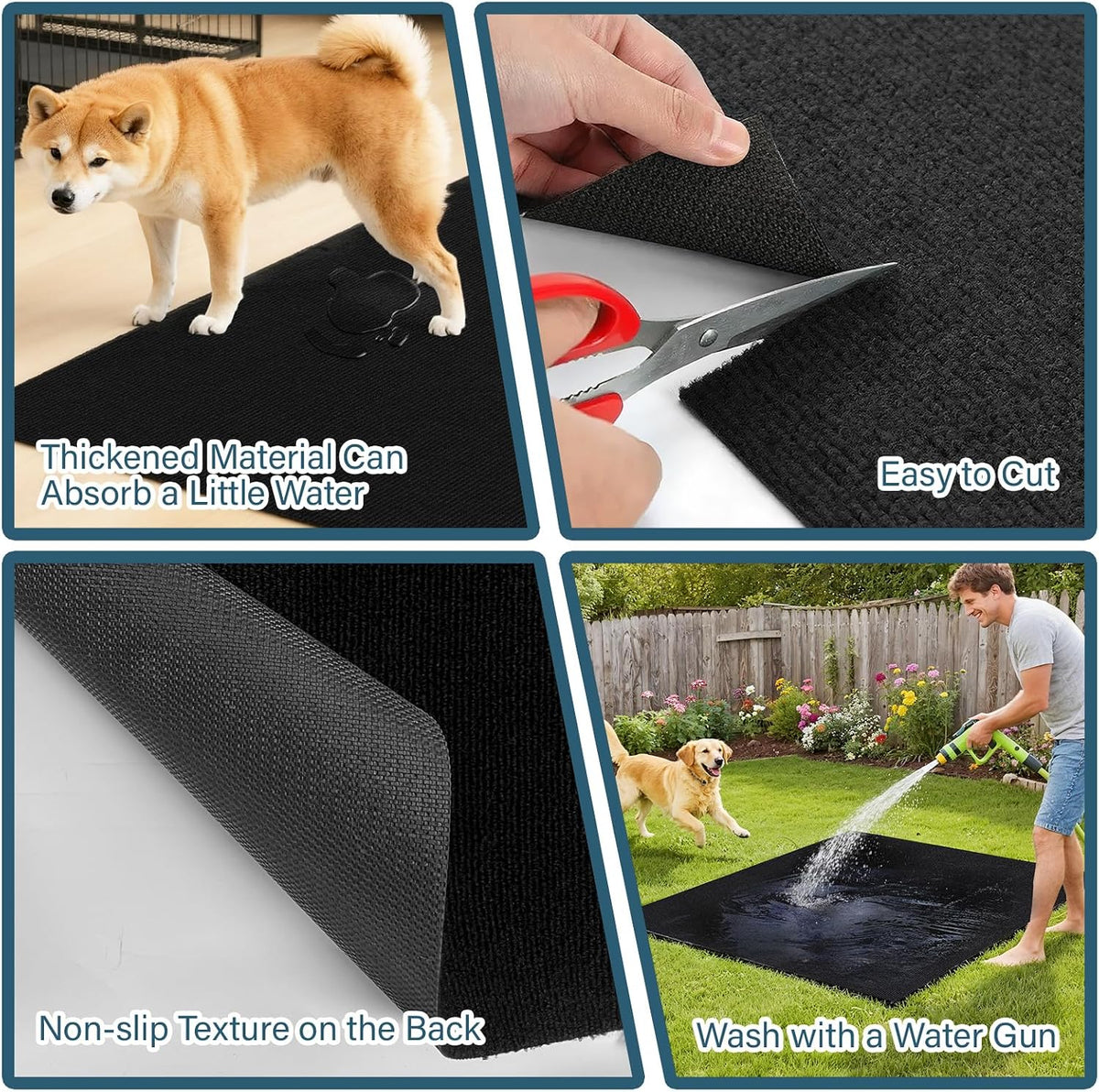 Wibeelee 32x50 dog crate mat showing absorbent surface