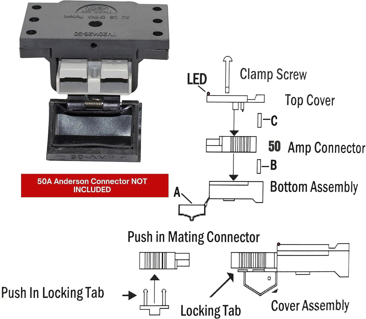 Trailer Vision quick connector protective cover installed on vehicle