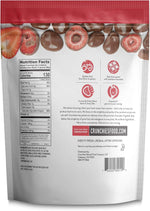 Close up of gourmet chocolate coated freeze dried strawberries