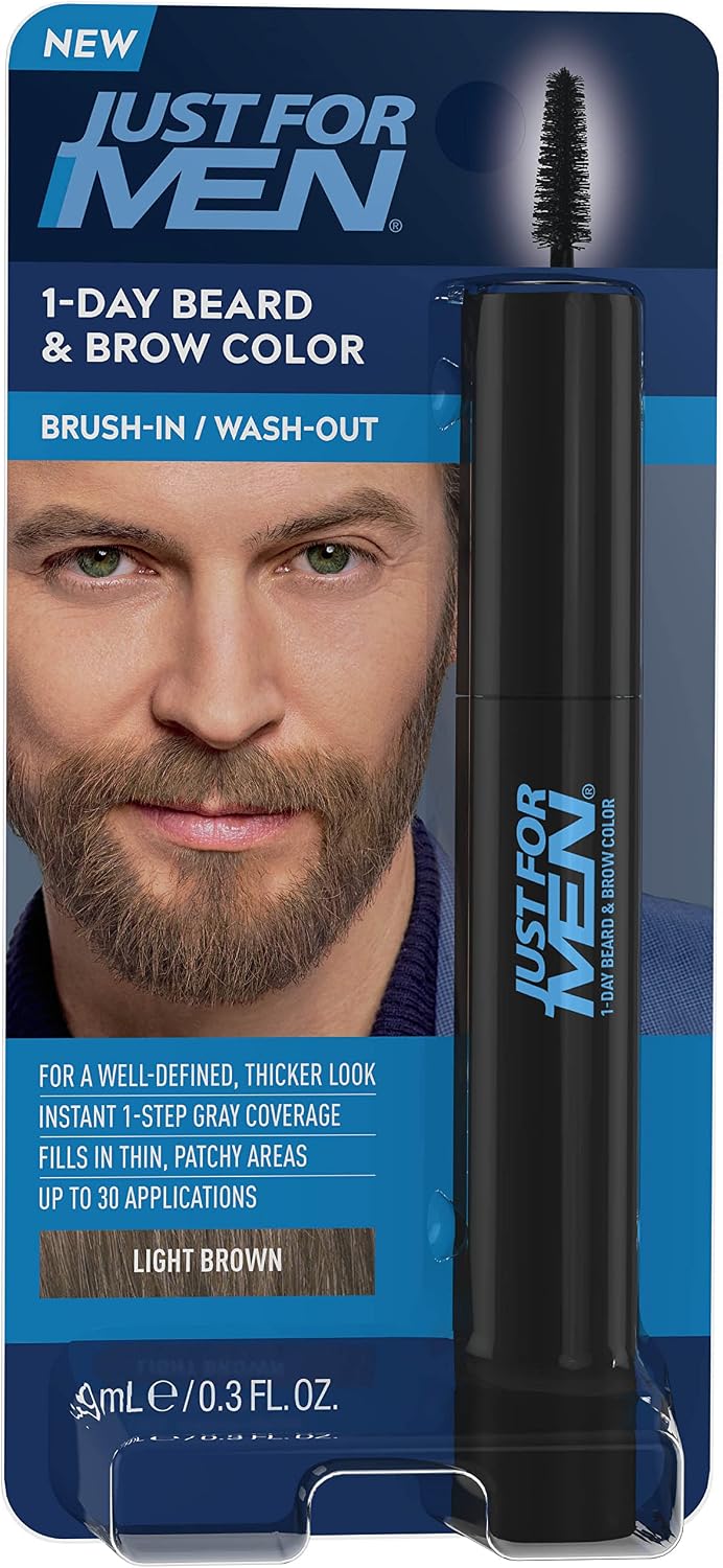 Just For Men 1-Day Beard and Brow Color Light Brown front packaging