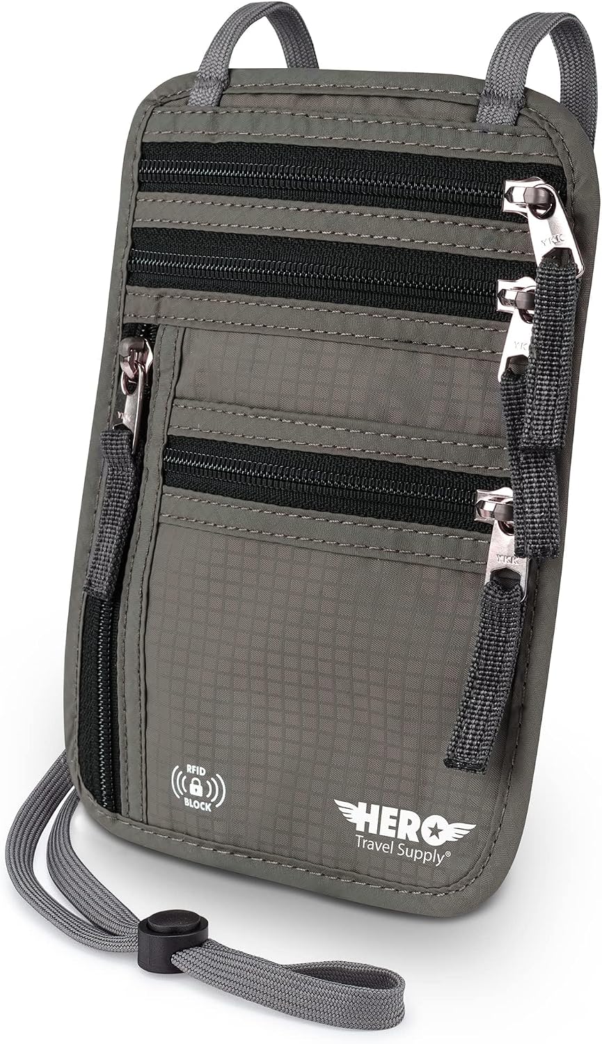 HERO Neck Wallet - RFID Blocking Passport Holder, Easy to Conceal Travel Pouch (Aqua) - Image 11