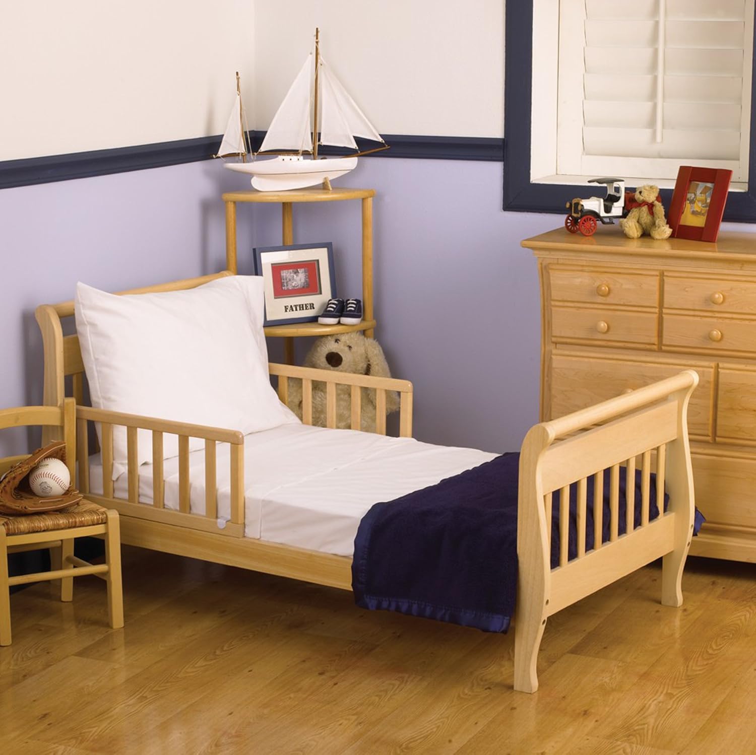 Crown Crafts NoJo Three Piece Toddler Sheet Set White premium cotton bedding front view
