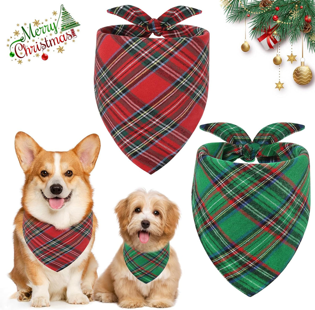 Vivifying holiday dog scarf folded for easy storage view