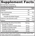 Naturelo vegetarian omega 3 and DHA gummies packaging overview