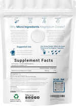 Micro Ingredients magnesium citrate powder nutrition facts label