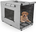 Unicorn Catcher thickened dog crate cover front view on a wire cage.