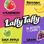 Imported American chewy taffy candy assortment on white background